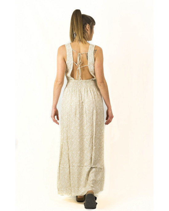 Φόρεμα Maxi Floral Μπεζ