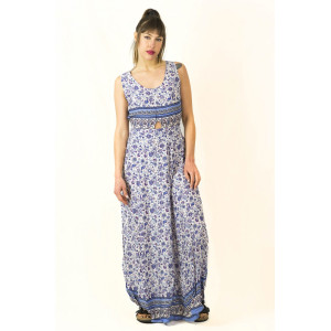 Φόρεμα Maxi Floral Μπλε 01