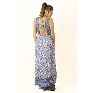 Φόρεμα Maxi Floral Μπλε 01