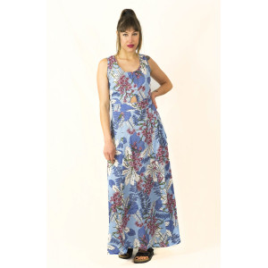 Φόρεμα Maxi Floral Μπλε