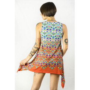 Mini Dress Γεωμετρικά Σχέδια Πορτοκαλί