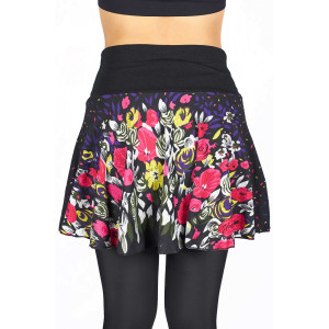 Φούστα Μίνι Mαύρη Floral