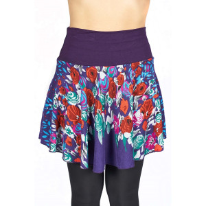 Φούστα Μίνι Mωβ Floral