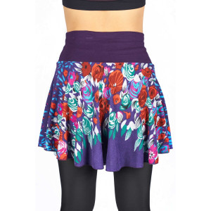 Φούστα Μίνι Mωβ Floral