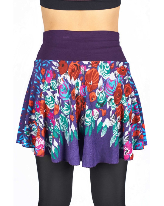 Φούστα Μίνι Mωβ Floral
