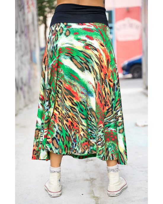 Φούστα Maxi Εμπριμέ Animal Print 10
