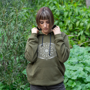 Mandala Flower Φούτερ Hoodie Khaki