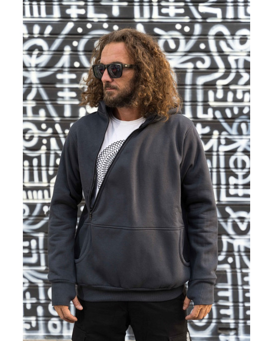 Mandala Φούτερ - Hoodies-1zip-Grey