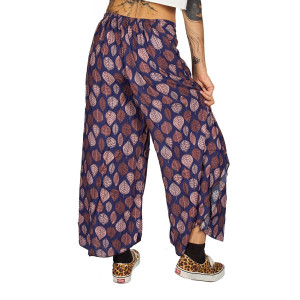 Παντελόνα Καμπάνα Μπλε Leaves