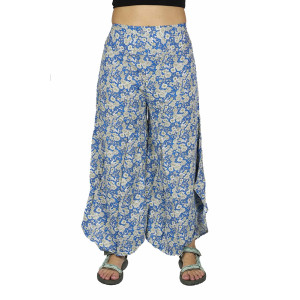 Γυναικεία Παντελόνα Floral Μπλε