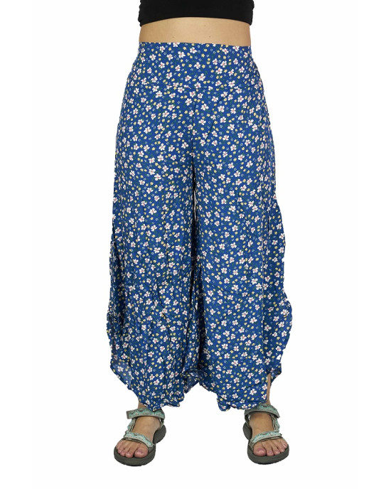 Παντελόνα Floral Μπλε