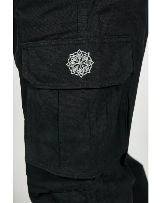 Cargo Pants Mandala 06 Black Unisex