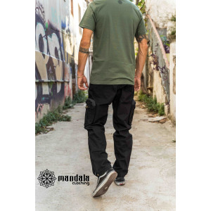 Pant Cargo Unisex Mandala Design 02 Black