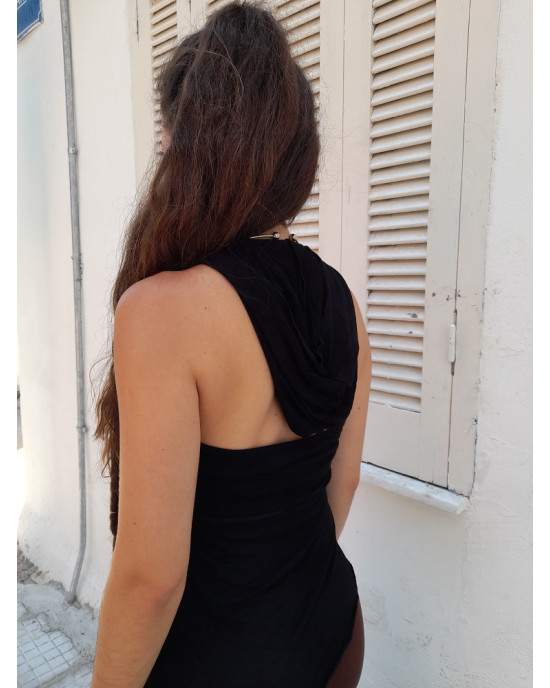 Top Μακρύ Ασσύμετρο Μαύρο