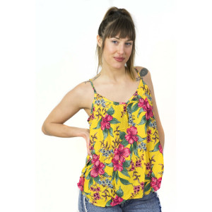 Top Women Floral Κίτρινο