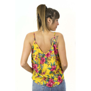 Top Women Floral Κίτρινο