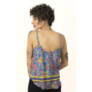 Top Women Floral Μπλε 01