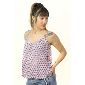 Top Women Floral Ροζ
