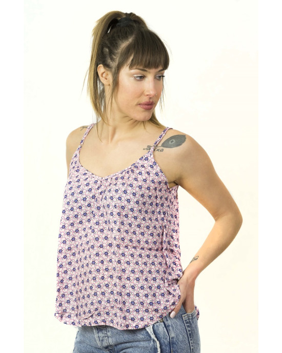 Top Women Floral Ροζ