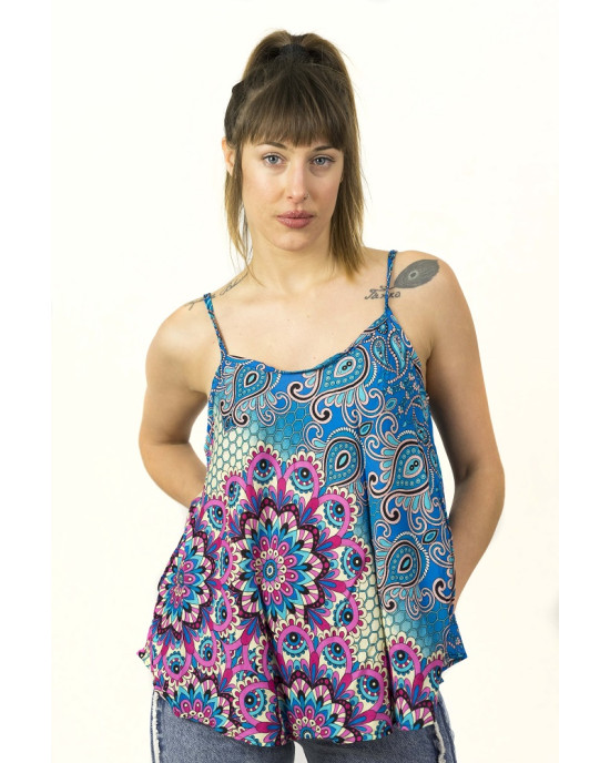 Top Women Mandala Blue