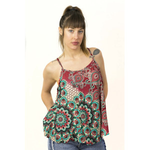 Top Women Mandala Red
