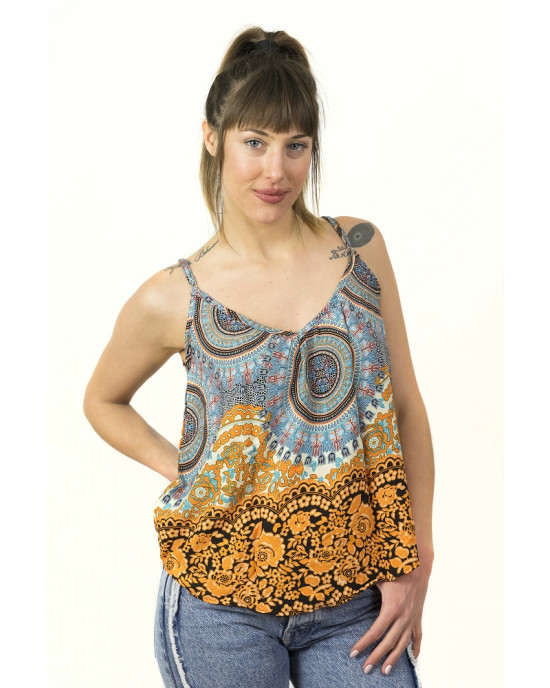 Top Women Mandala Orange