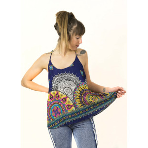 Top Women Mandala Sun Navy