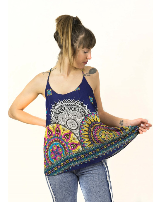 Top Women Mandala Sun Navy