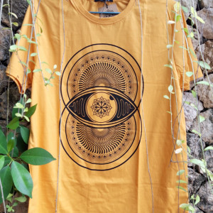 TShirt Mandala Psychedelic Eye Yellow