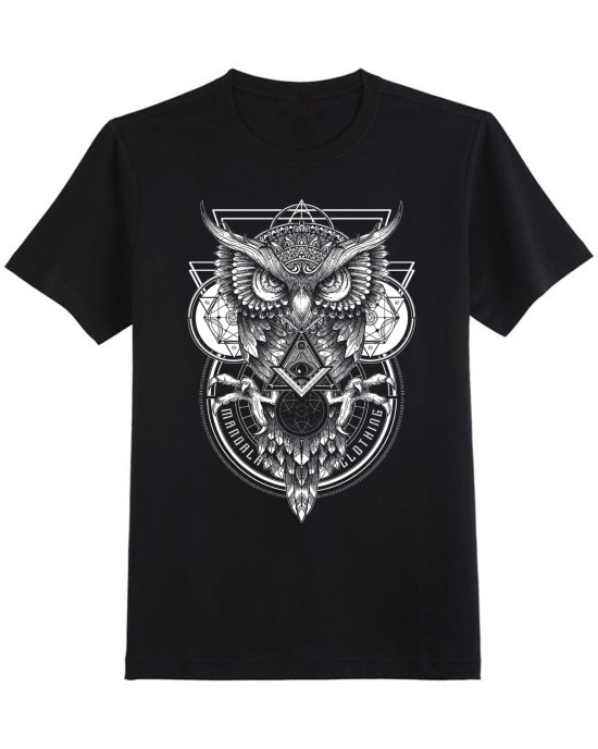 TShirt Mandala Owl Black