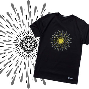 TShirt Mandala Sun Black