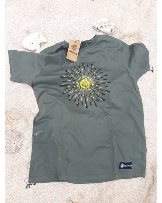 TShirt Mandala Sun Khaki