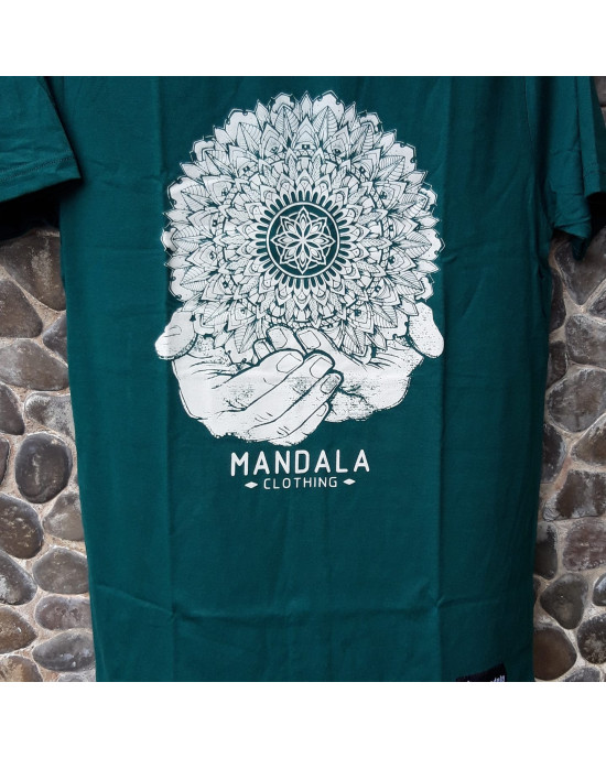 TShirt Mandala Hands Dark Green
