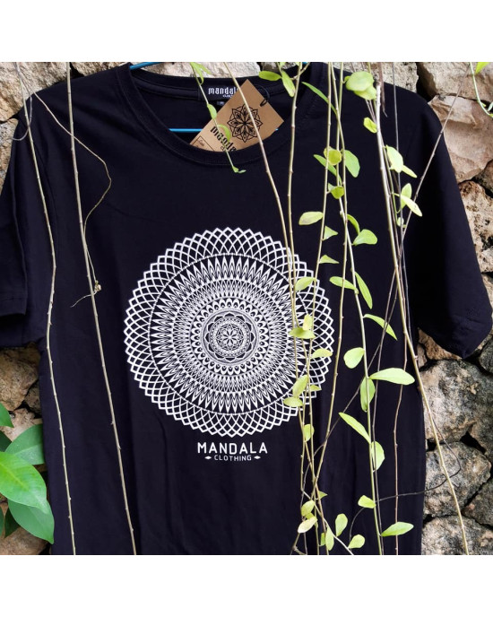 TShirt Mandala Double Circle Black
