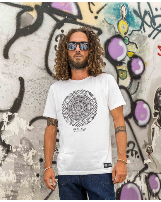 TShirt Mandala Double Circle White