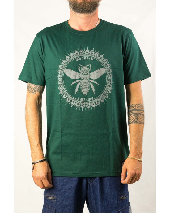 T-Shirt Mandala Fly Dark Green