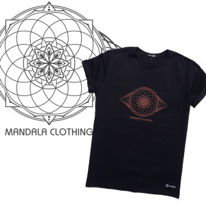 T-Shirt Mandala Geometric Black