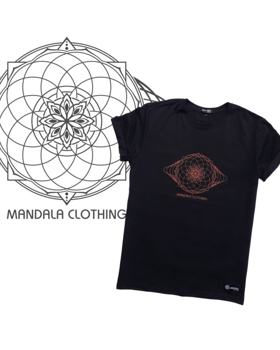 T-Shirt Mandala Geometric Black