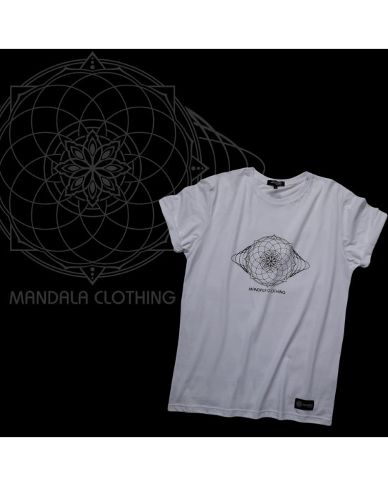 T-Shirt Mandala Geometric White