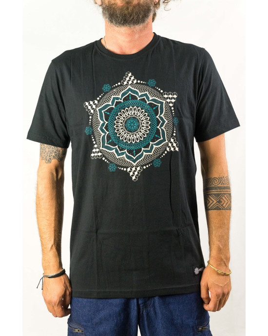 T-Shirt Mandala Geometry Black