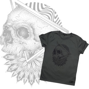 T-Shirt Mandala Scull Khaki