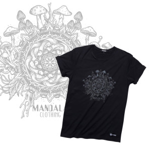 T-Shirt Space Mushrooms Black