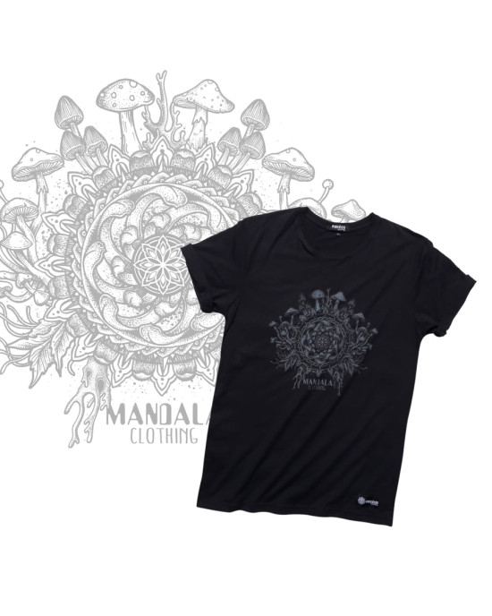 T-Shirt Space Mushrooms Black