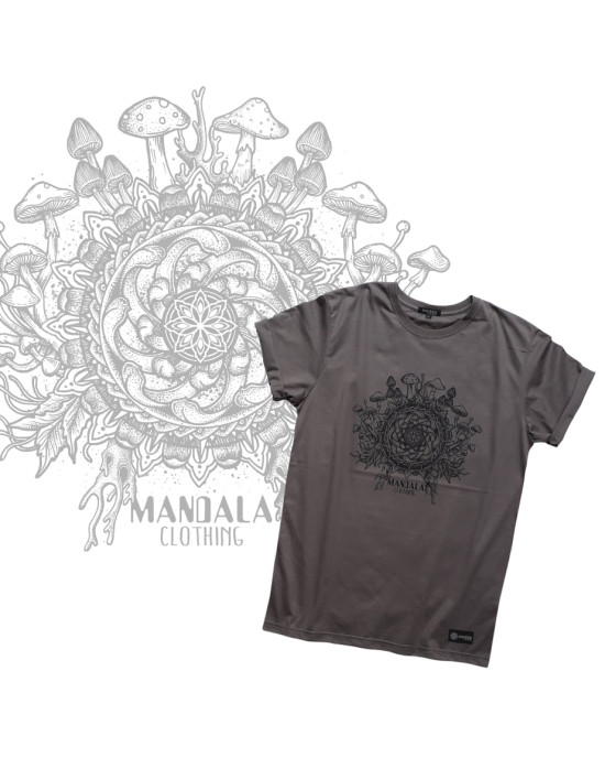 T-Shirt Space Mushrooms Light Choko