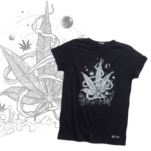T-Shirt Mandala Hemp Black