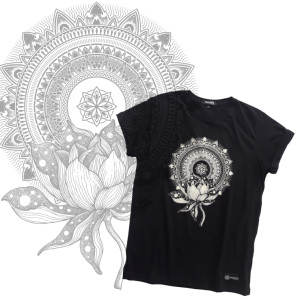 T-Shirt Mandala Rose Black