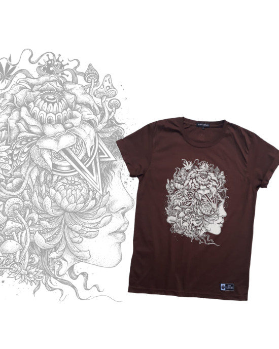 T-Shirt Seven Virtues Face Brown