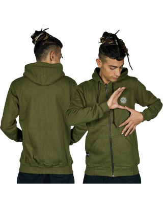 Ζακέτα Mandala Zipped Hoodie Χακί