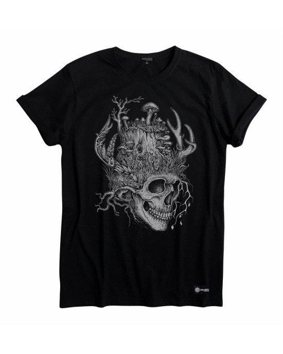 T-Shirt Mandala Forest Rebirth Μαύρο