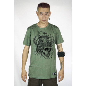 T-Shirt Mandala Forest Rebirth Χακί